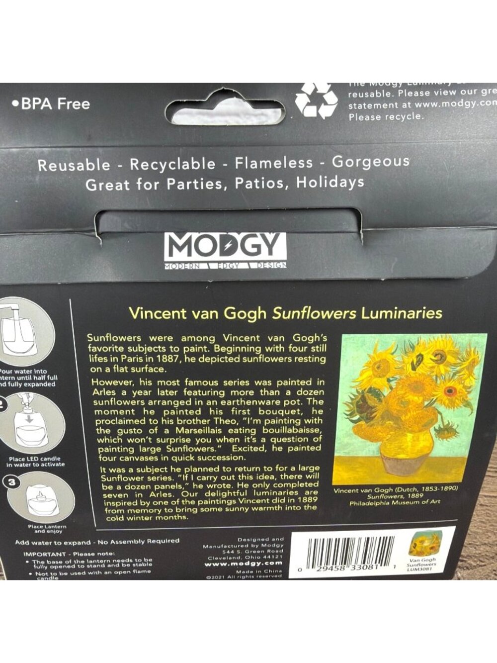 Yellow Flower Luminary Lanterns Set of 4 Floating Flameless LED Candles Reusable - Picture 8 of 9